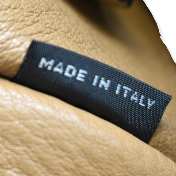 PRADA Logo Soft Leather Hobo Shoulder Bag Taupe | DDH