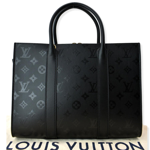 LOUIS VUITTON Very Tote MM Monogram Cuir Plume Shoulder Bag Noir Black