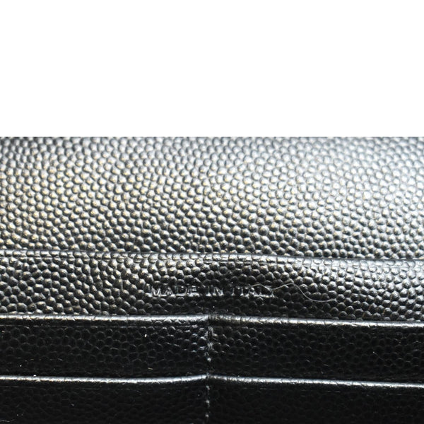 Yves Saint Laurent Embossed Leather Wallet on Chain Shoulder Bag Black