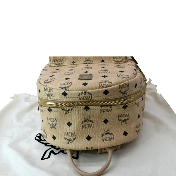 MCM Stark Classic Visetos Canvas Backpack Beige