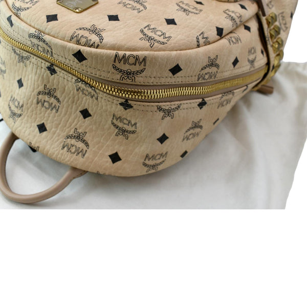 MCM Stark Classic Visetos Canvas Backpack Beige