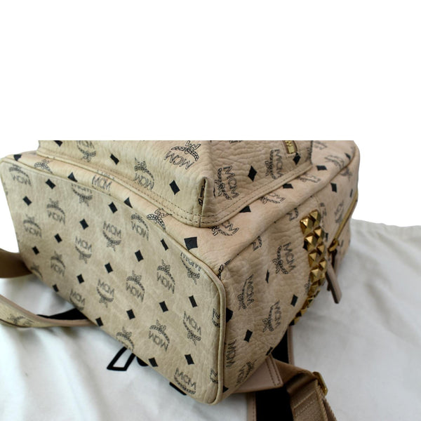MCM Stark Classic Visetos Canvas Backpack Beige