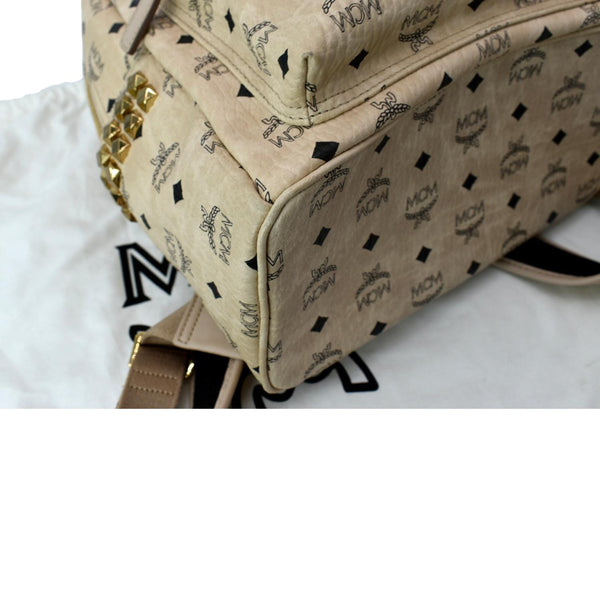 MCM Stark Classic Visetos Canvas Backpack Beige
