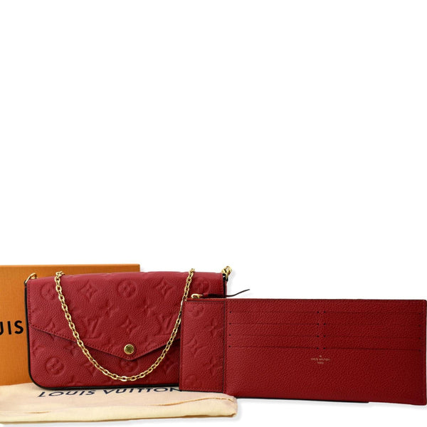 Louis Vuitton Pochette Felicie Monogram Empreinte Wallet Red