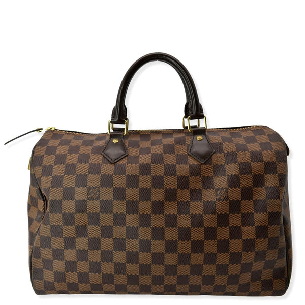 Louis Vuitton Speedy 35 Damier Ebene Satchel Bag Brown | DDH