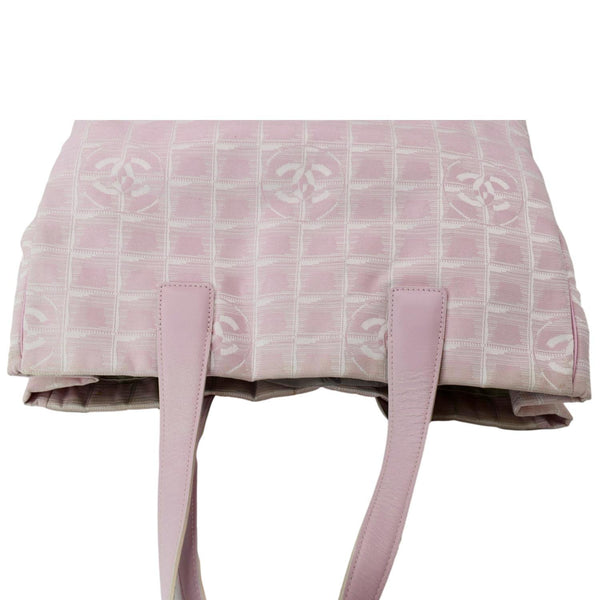 CHANEL CC Logo Travel Line Large Nylon Tote Bag Light Pink