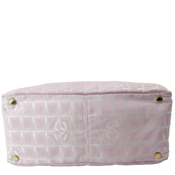 CHANEL CC Logo Travel Line Large Nylon Tote Bag Light Pink