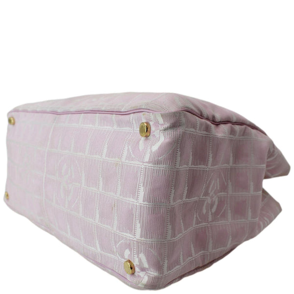 CHANEL CC Logo Travel Line Large Nylon Tote Bag Light Pink