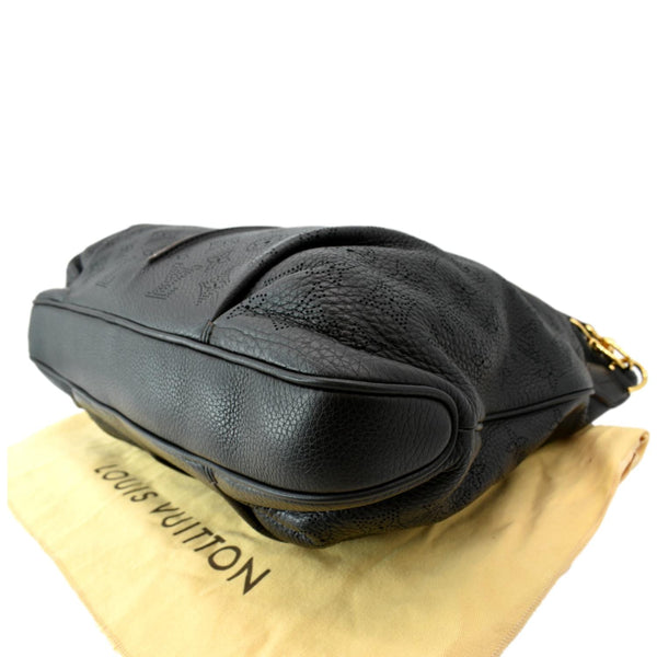 Louis Vuitton Selene MM Mahina Leather Tote Shoulder Bag Black Noir