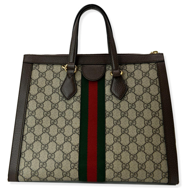 Gucci Ophidia Medium GG Supreme Tote Shoulder Bag Beige