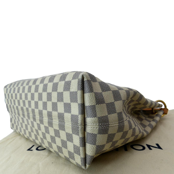 LOUIS VUITTON Graceful MM Damier Azur Hobo Shoulder Bag White