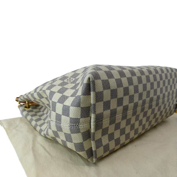 LOUIS VUITTON Graceful MM Damier Azur Hobo Shoulder Bag White