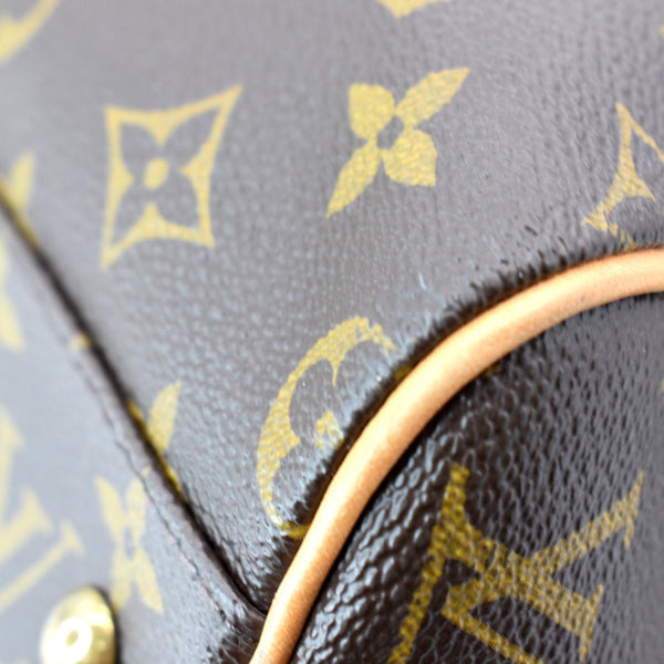 LOUIS VUITTON Carryall Monogram Canvas Satchel Bag Brown