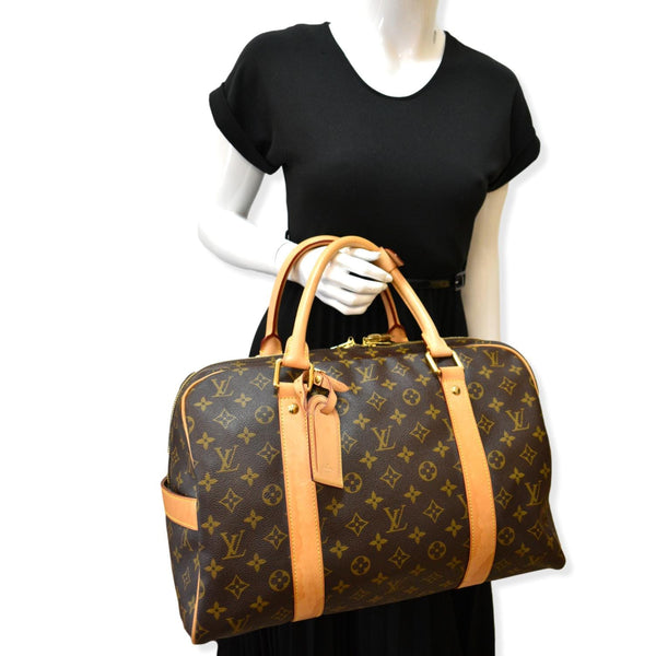 LOUIS VUITTON Carryall Monogram Canvas Satchel Bag Brown
