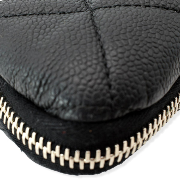 CHANEL Expandable Zip Around Caviar Quilted Tote Shoulder Bag Black