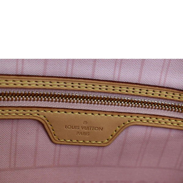 LOUIS VUITTON Neverfull MM Tahitienne Damier Azur Shoulder Bag Pink