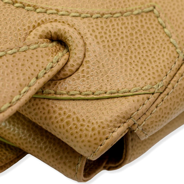 CHANEL CC Wild Stitch Caviar Leather Satchel Bag Tan