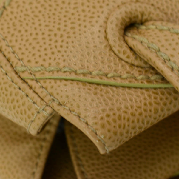 CHANEL CC Wild Stitch Caviar Leather Satchel Bag Tan