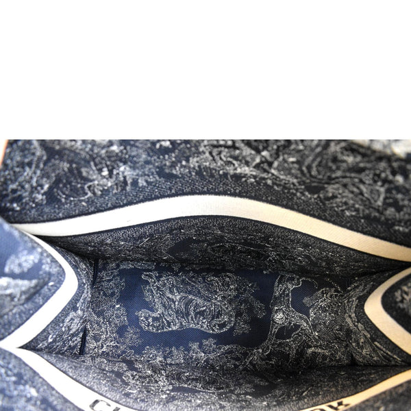 CHRISTIAN DIOR Book Medium Toile De Jouy Reverse Embroidery Tote Bag Blue