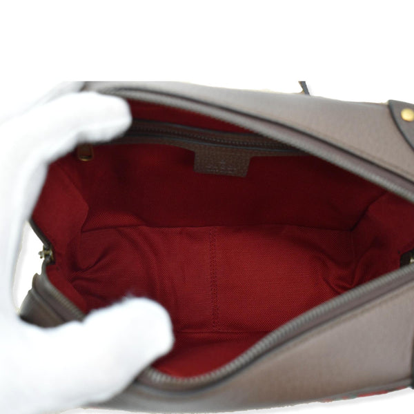 GUCCI Houndstooth Stripe Interlocking G Trunk Shoulder Bag Red 626363