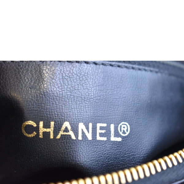 CHANEL Vintage Front Pocket Caviar Leather Shoulder Bag Black