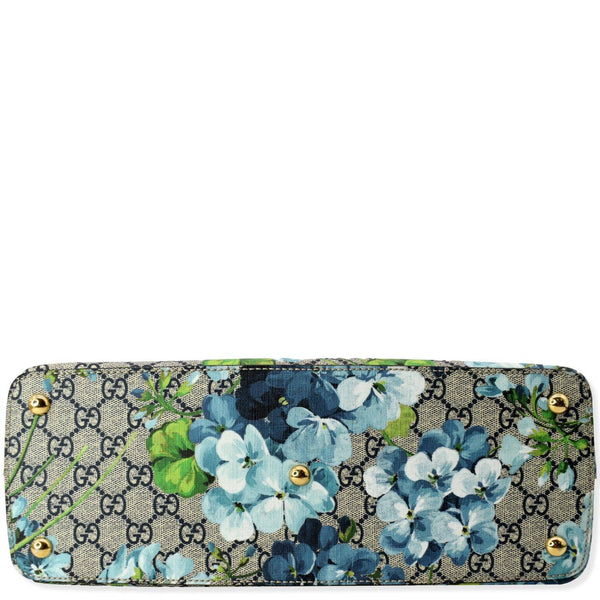 GUCCI Blooms GG Floral Supreme Canvas Leather Satchel Bag Red 409534