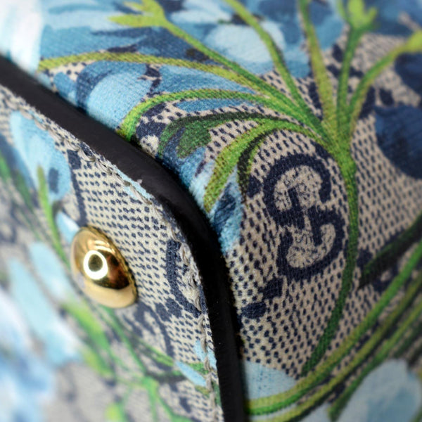 GUCCI Blooms GG Floral Supreme Canvas Leather Satchel Bag Red 409534