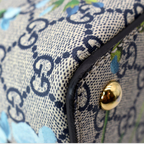 GUCCI Blooms GG Floral Supreme Canvas Leather Satchel Bag Red 409534