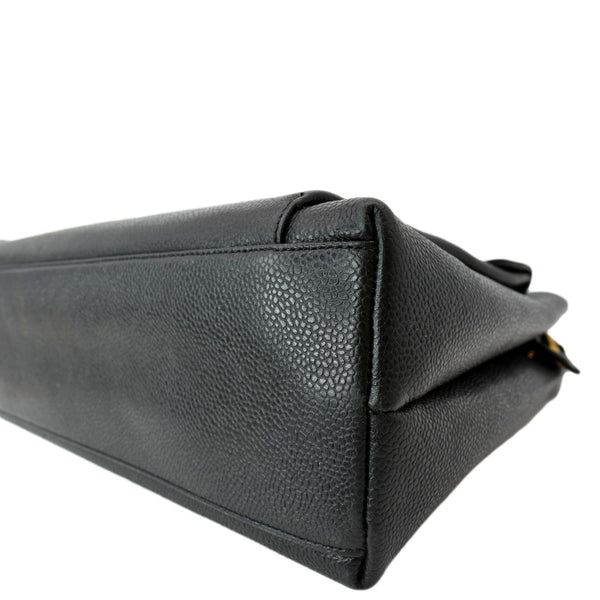 CHANEL Vintage Front Pocket Caviar Leather Shoulder Bag Black