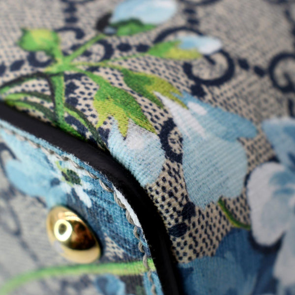 GUCCI Blooms GG Floral Supreme Canvas Leather Satchel Bag Red 409534