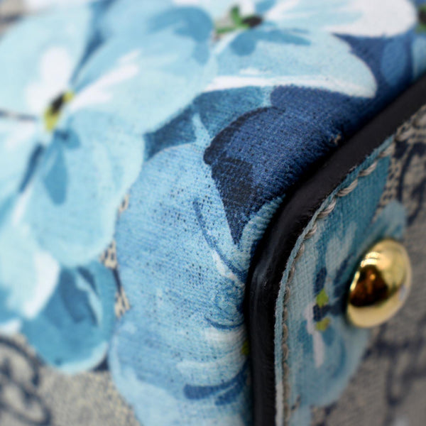 GUCCI Blooms GG Floral Supreme Canvas Leather Satchel Bag Red 409534