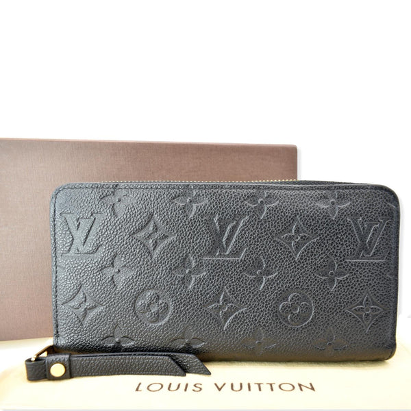 LOUIS VUITTON Monogram Empreinte Leather Zippy Wallet Black