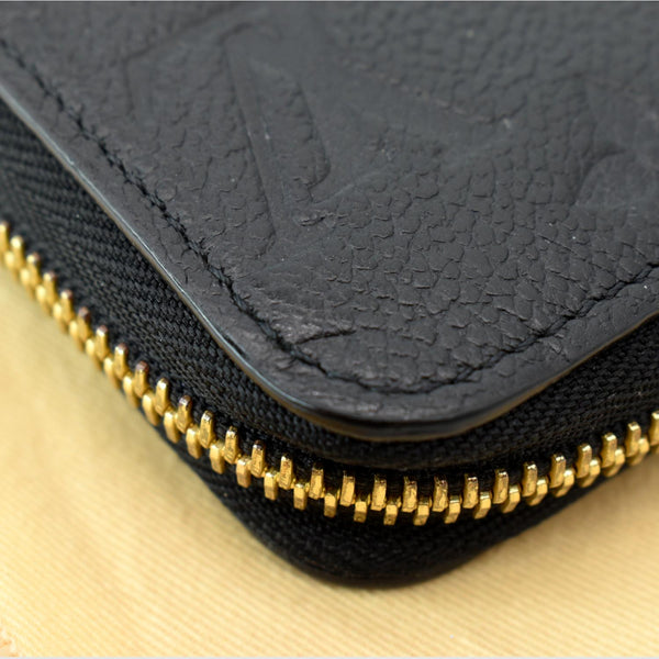 LOUIS VUITTON Monogram Empreinte Leather Zippy Wallet Black