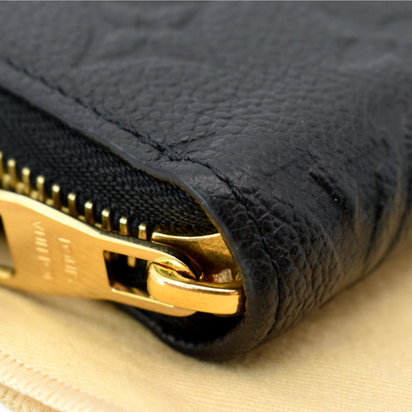 LOUIS VUITTON Monogram Empreinte Leather Zippy Wallet Black