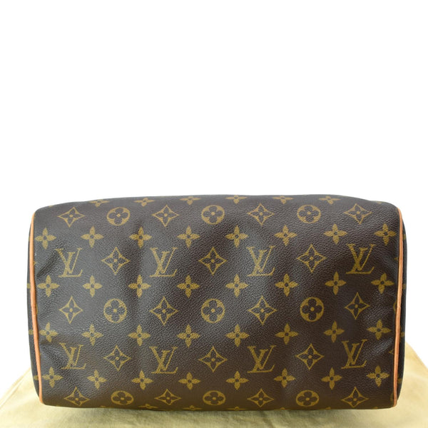 LOUIS VUITTON Speedy 30 Monogram Canvas Satchel Bag Brown