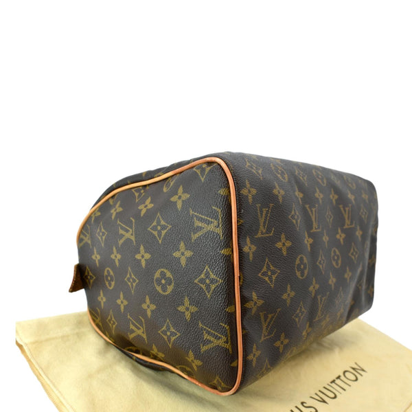 LOUIS VUITTON Speedy 30 Monogram Canvas Satchel Bag Brown