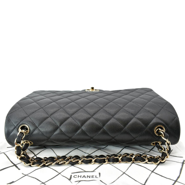 CHANEL Maxi Classic Flap Caviar Leather Shoulder Bag Black