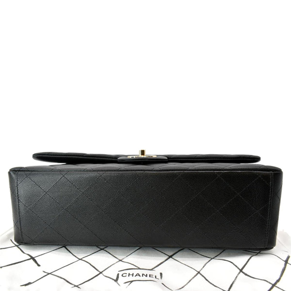 CHANEL Maxi Classic Flap Caviar Leather Shoulder Bag Black