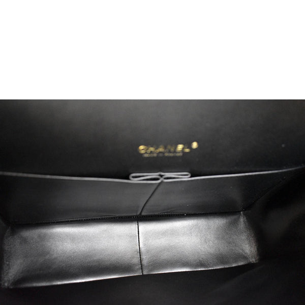 CHANEL Maxi Classic Flap Caviar Leather Shoulder Bag Black