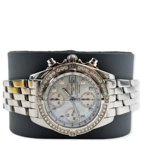 BREITLING Chrono Cockpit Automatic Pilot Bracelet Watch Diamond Bezel 38MM - 25% OFF