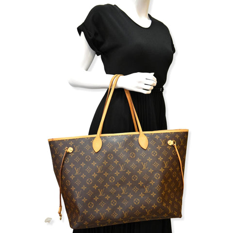 LOUIS VUITTON Neverfull GM Monogram Canvas Tote Bag Brown