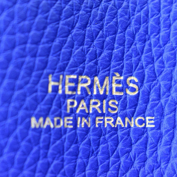 HERMES Double Sens 45cm Reversible Taurillon Clemence Tot Bag Black/Blue