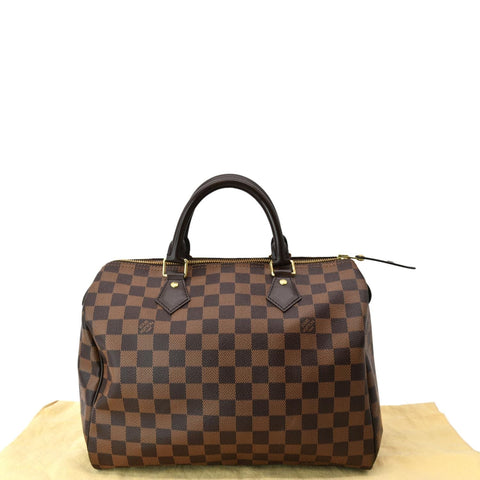 LOUIS VUITTON Speedy 30 Damier Ebene Satchel Bag Brown