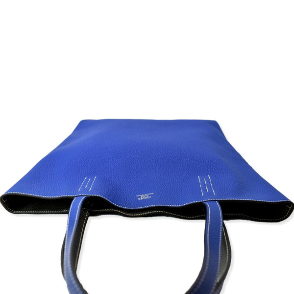 HERMES Double Sens 45cm Reversible Taurillon Clemence Tot Bag Black/Blue