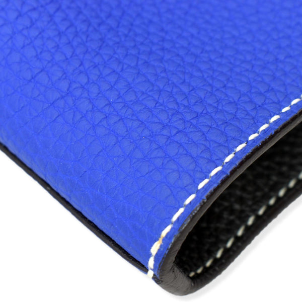 HERMES Double Sens 45cm Reversible Taurillon Clemence Tot Bag Black/Blue