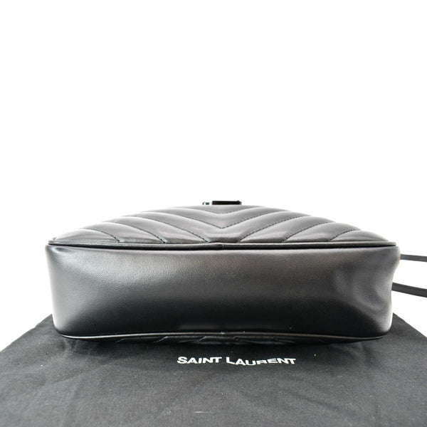 YVES SAINT LAURENT Lou Chevron Leather Camera Crossbody Bag Black