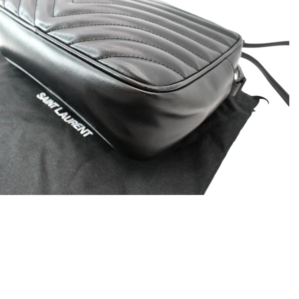 YVES SAINT LAURENT Lou Chevron Leather Camera Crossbody Bag Black