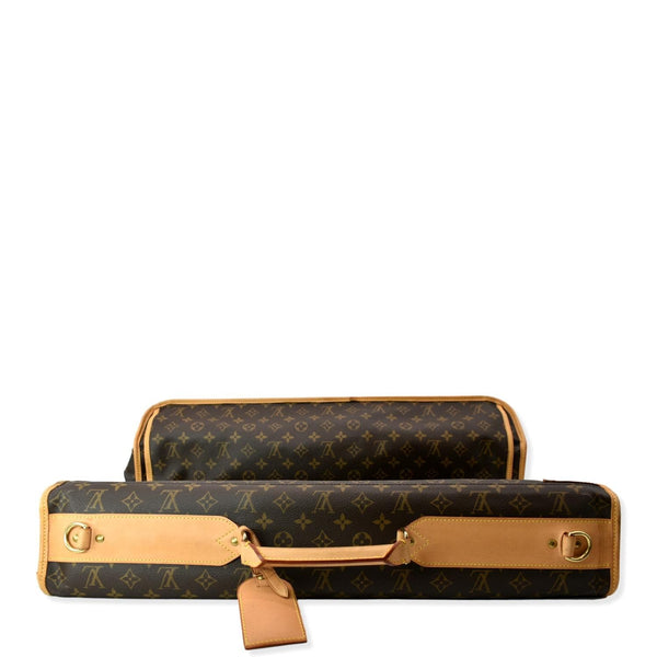 LOUIS VUITTON 3 Hangers Monogram Canvas Garment Bag Brown