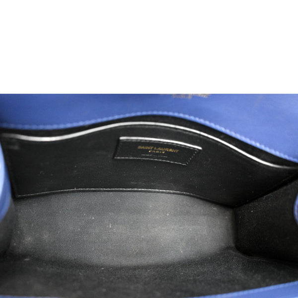 YVES SAINT LAURENT Kate Floral Print Canvas Shoulder Bag Blue