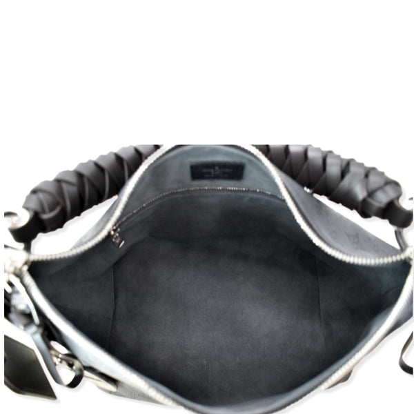 LOUIS VUITTON Beaubourg Mahina Leather Hobo Shoulder Bag Black